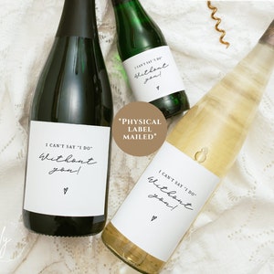 Brautjungfer Vorschlag Weinetikett, ich kann nicht sagen, dass ich ohne dich tue, wirst du meine Brautjungfer sein, Brautjungferngeschenk, Vorschlag Champagneretikett