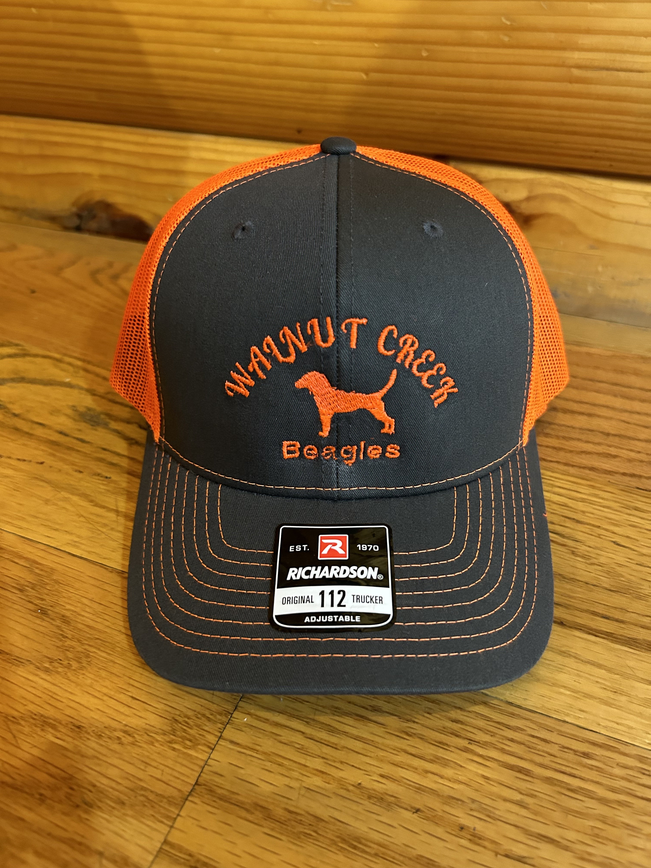 Orange Mesh Back Trucker Hat – Walnut Creek Beagles Richardson 112