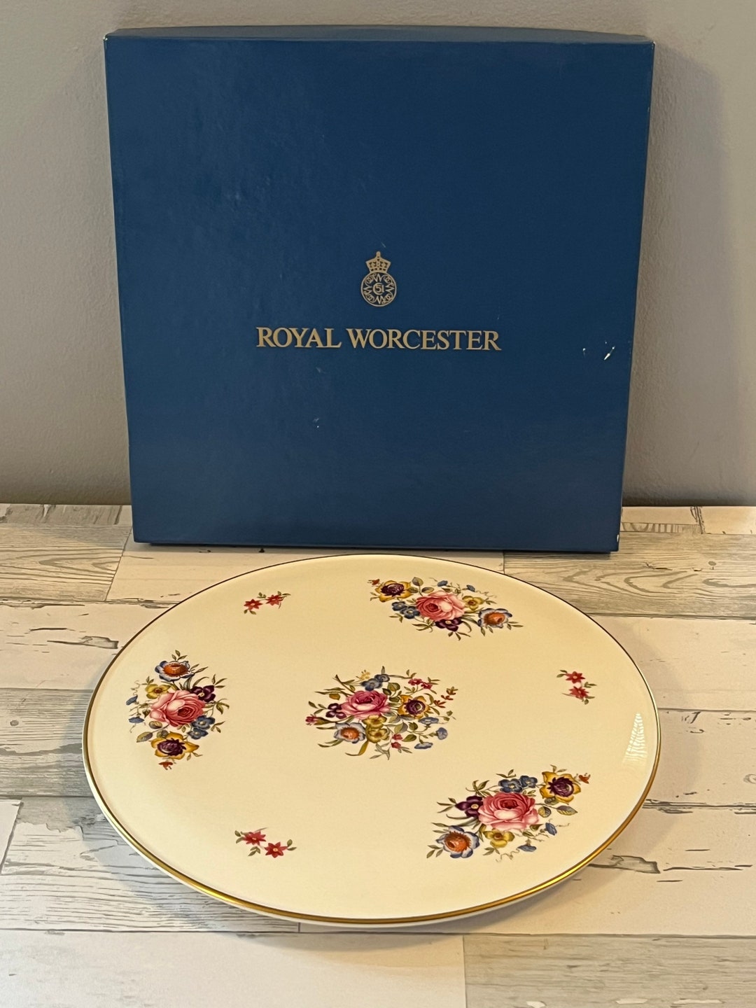Vintage Royal Worcester Cake Plate Etsy