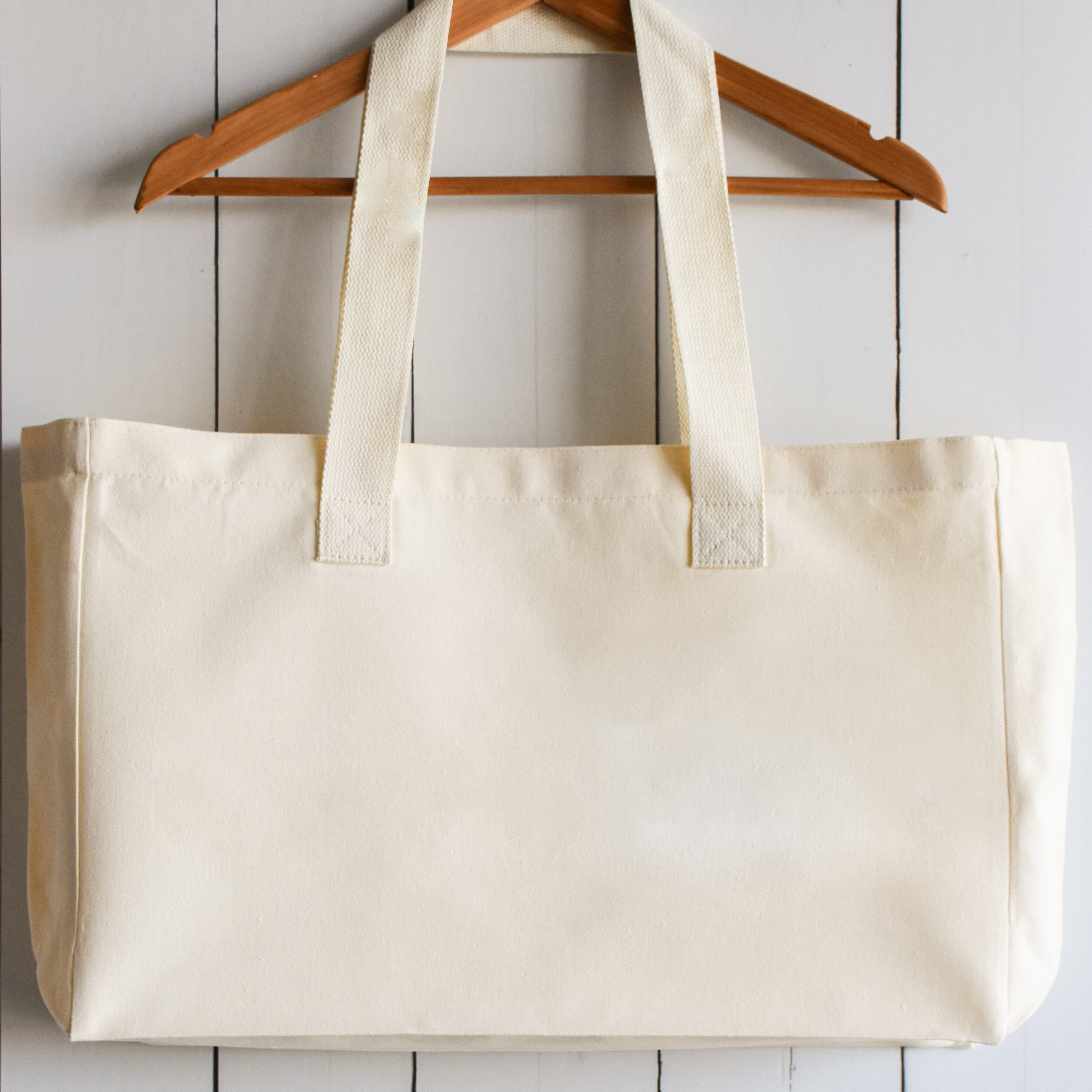Large Canvas Tote Bag, Canvas Tote Bag With Zipper Blank Canvas