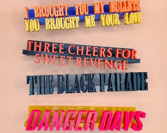 My Chemical Romance Vinyl/CD Wall Mount Display Shelf - Made in USA - Bundle Pack - MCR