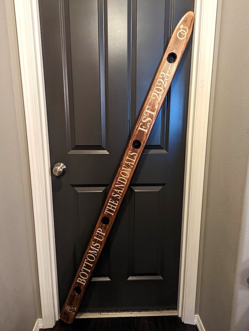 Custom Engraved Wedding Day Shot Ski, Custom Shotski, Wedding Day Gift, Bride and Groom Gift, Wedding Present, 6 foot, 4 foot and 3 foot. image 4