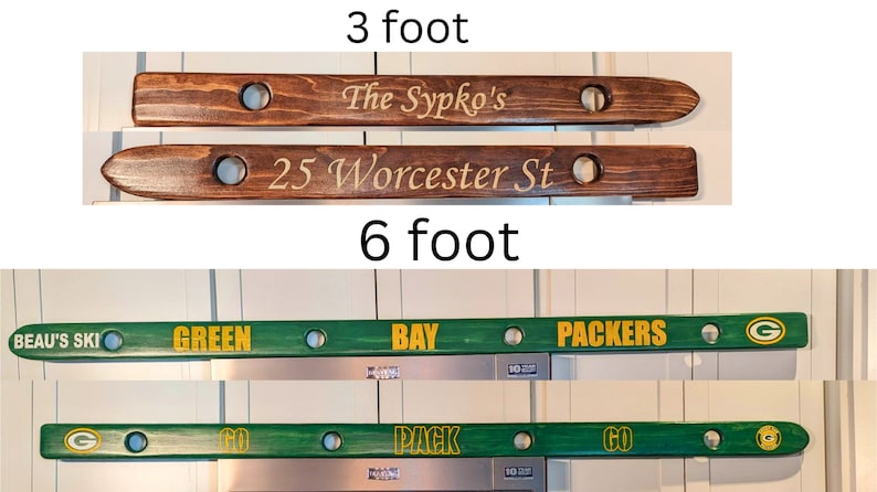 Custom Engraved Wedding Day Shot Ski, Custom Shotski, Wedding Day Gift, Bride and Groom Gift, Wedding Present, 6 foot, 4 foot and 3 foot. image 3