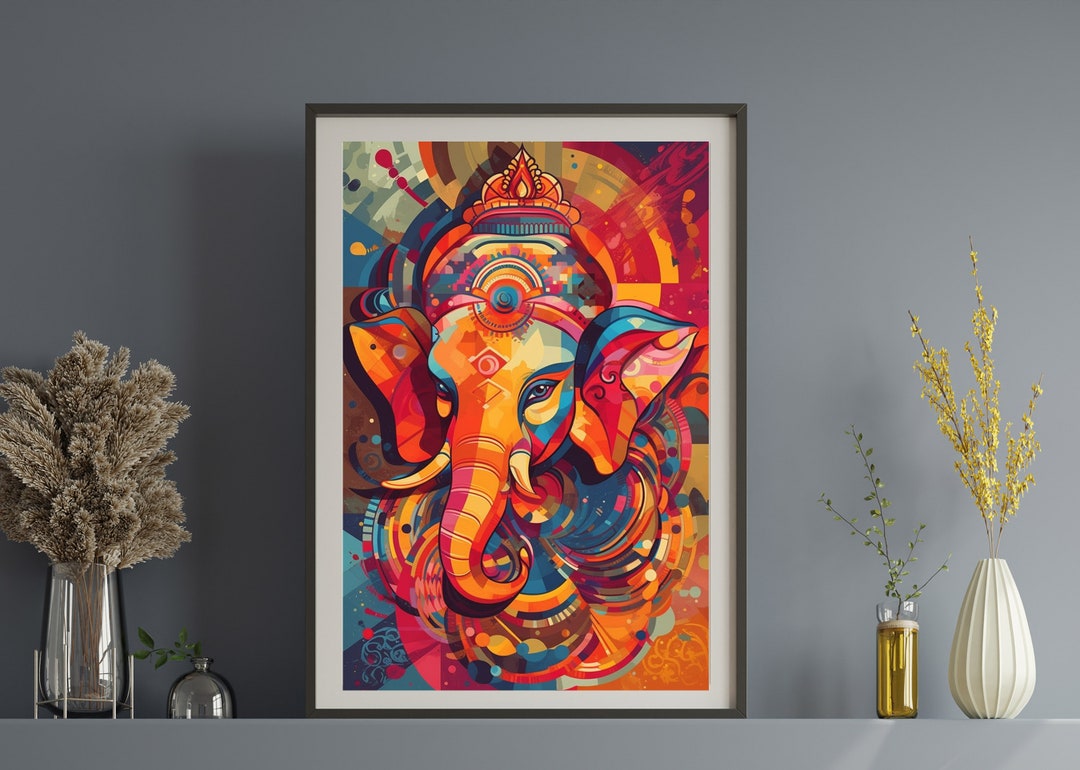 Ganesha, Ganesha Wall Art, Lord Ganesha Painting,hindu God Ganesha
