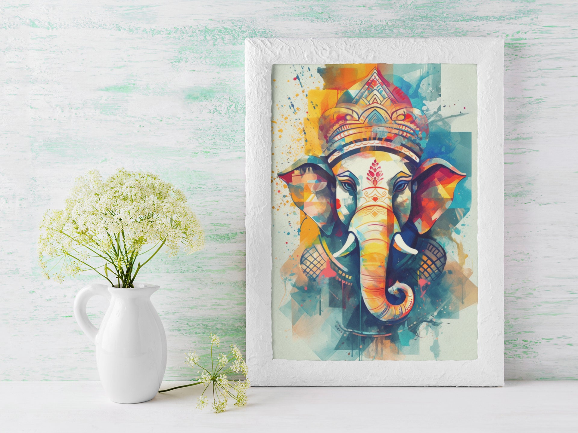 Ganesha, Ganesha Wall Art, Lord Ganesha Painting,hindu God Ganesha