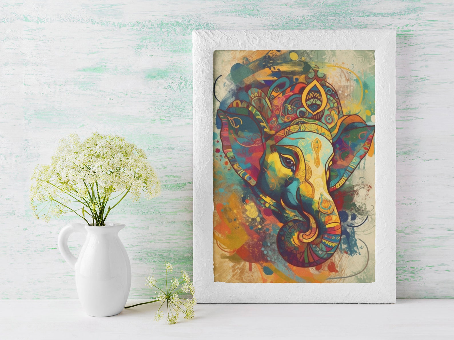 Ganesha, Ganesha Wall Art, Lord Ganesha Painting,hindu God Ganesha