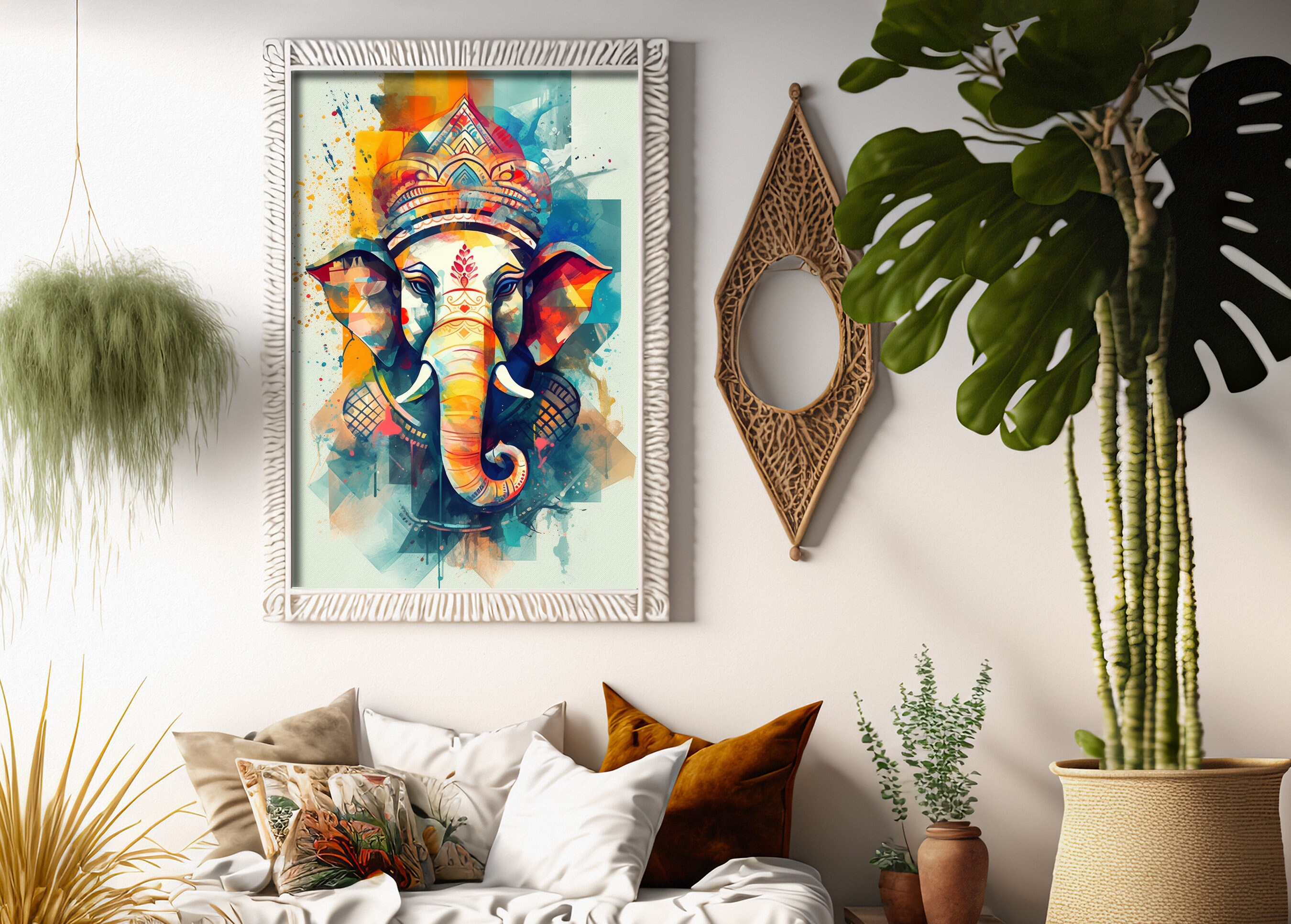 Ganesha, Ganesha Wall Art, Lord Ganesha Painting,hindu God Ganesha
