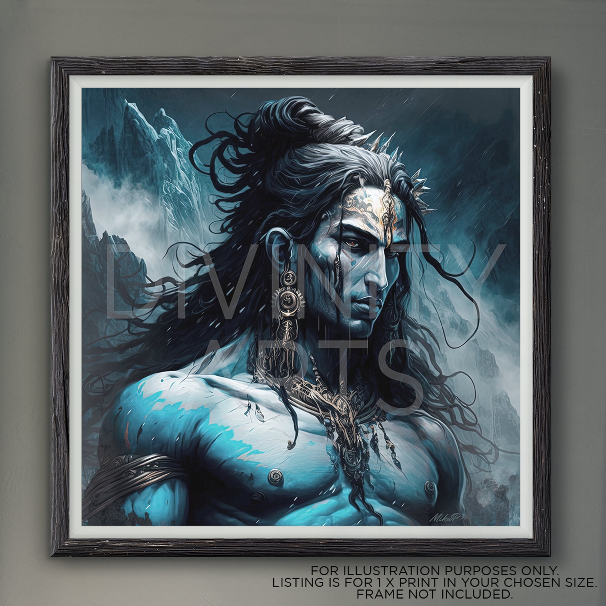 Lord Shiva Wall Art Hindu God Shiva Print Shiva Shiva Painting