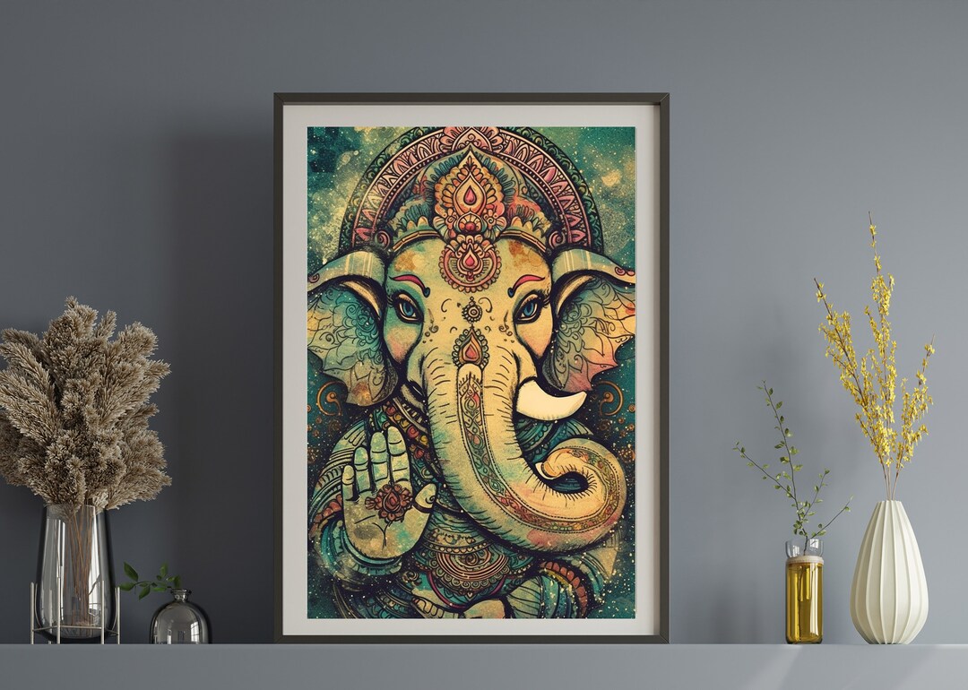 Ganesha, Ganesha Wall Art, Lord Ganesha Painting,hindu God Ganesha
