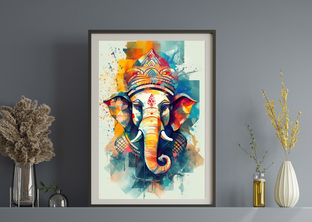 Ganesha, Ganesha Wall Art, Lord Ganesha Painting,hindu God Ganesha