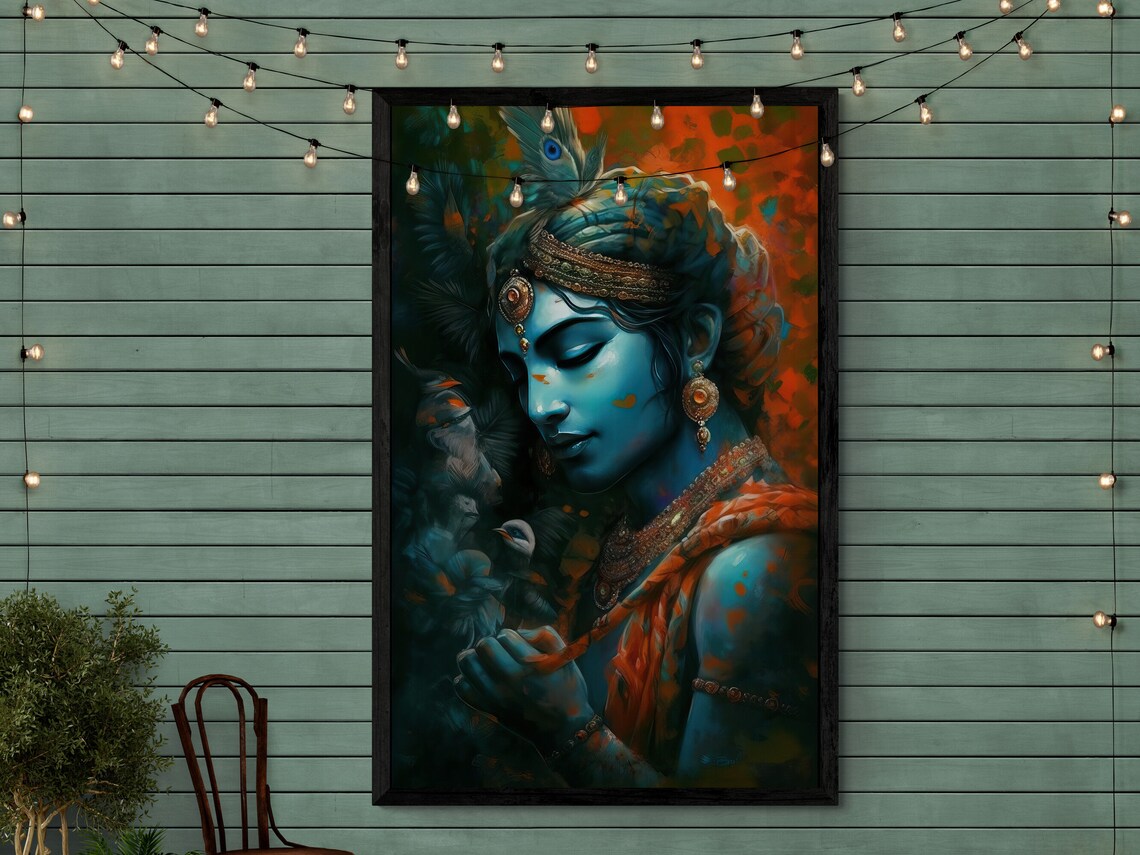 Lord Krishna Art, Lord Krishna Painting, Lord Krishna Wall Art, Home