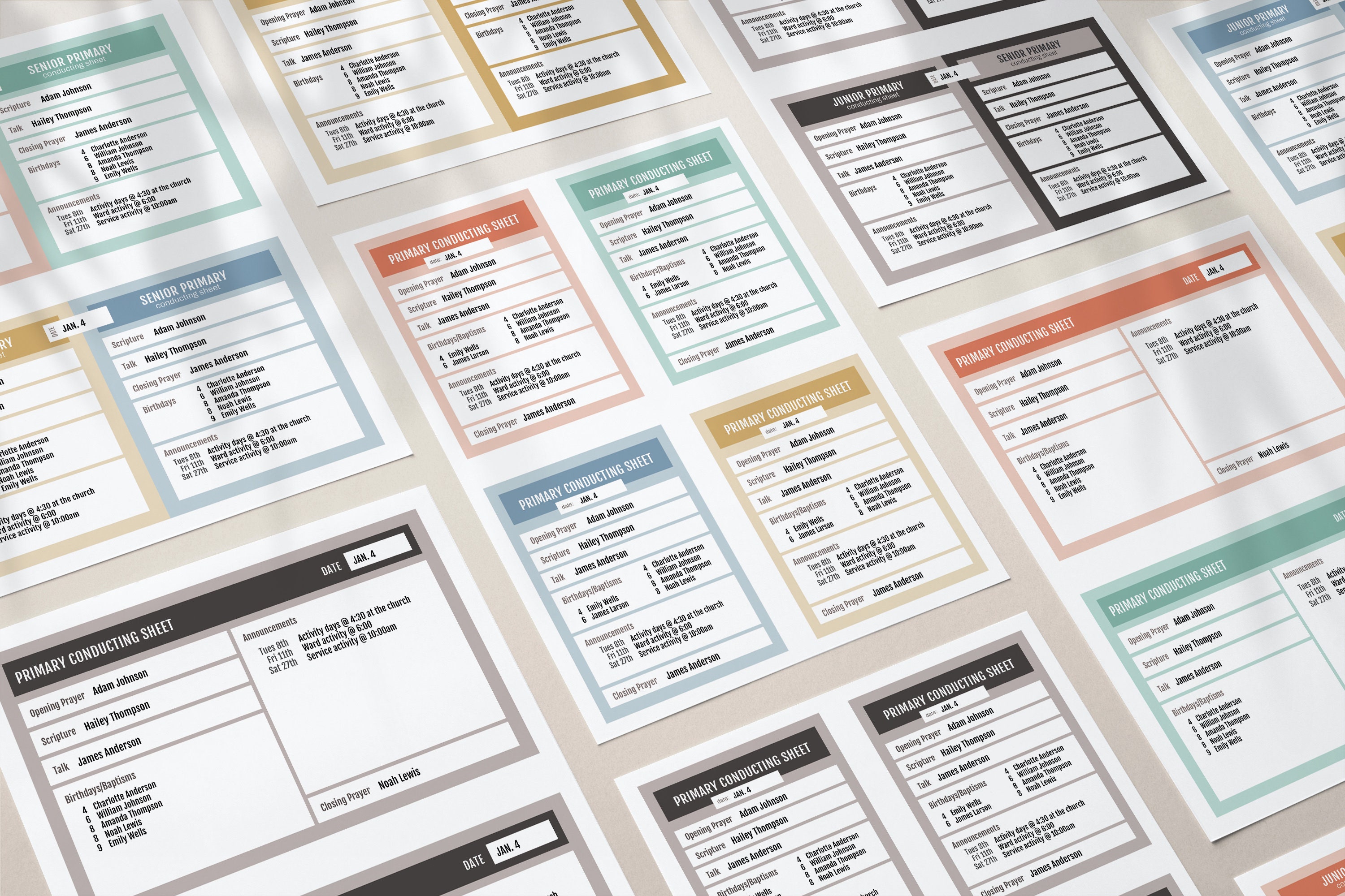 Primary Conducting Sheet Template | Corjl | Printable &amp; Editable | LDS ...