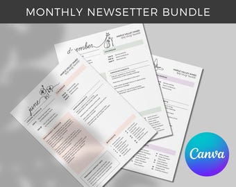 Monthly Newsletter Template | Canva | Printable & Editable | Church Newsletter | Relief Society | Minimalist