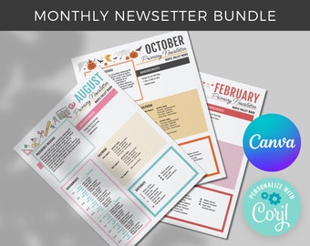 Monthly Newsletter Template | Corjl | Printable & Editable | Church Newsletter