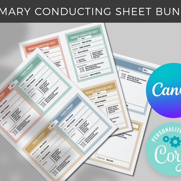 Primary Conducting Sheet Template | Corjl | Printable & Editable | LDS
