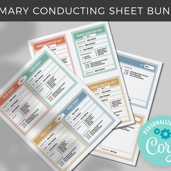 Primary Conducting Sheet Template | Corjl | Printable & Editable | LDS