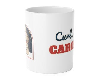 Labradoodle Christmas Mug, Curls and Carols Doodle Coffee Mug, Labradoodle Mom Gift, Holiday Dog Lover Cup
