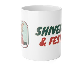 Chihuahua Christmas Mug, Shivering and Festive Funny Chihuahua Coffee Mug, Chihuahua Mom Gift, Dog Lover Cup