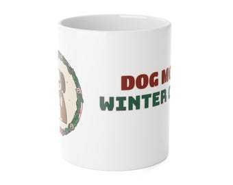 Dog Mom Christmas Mug, Dog Mom Winter Club Cozy Coffee Mug, Dog Lover Gift for Dog Mom, Paw Print Cup