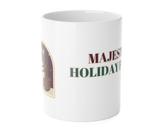 Maine Coon Christmas Mug, Majestic Holiday Floof Funny Cat Coffee Mug, Maine Coon Cat Mom Gift