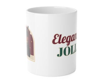 Doberman Christmas Mug, Elegantly Jolly Doberman Pinscher Coffee Mug, Dobie Mom Gift, Holiday Dog Lover Cup