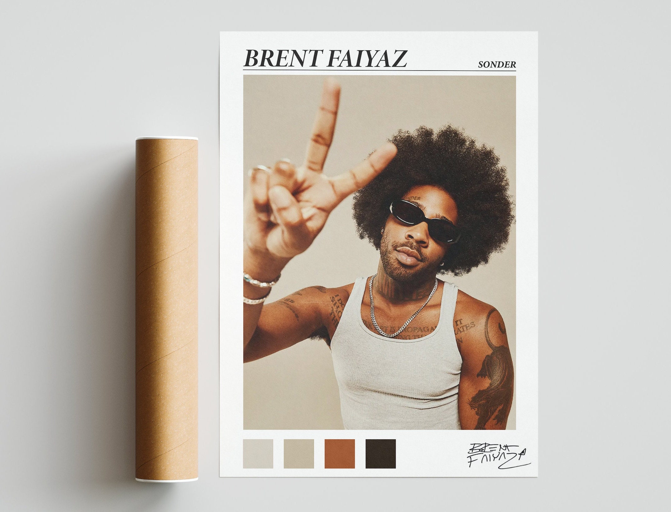 BRENT FAIYAZ Poster Art Rnb Music Wall Decor Dorm Room Etsy