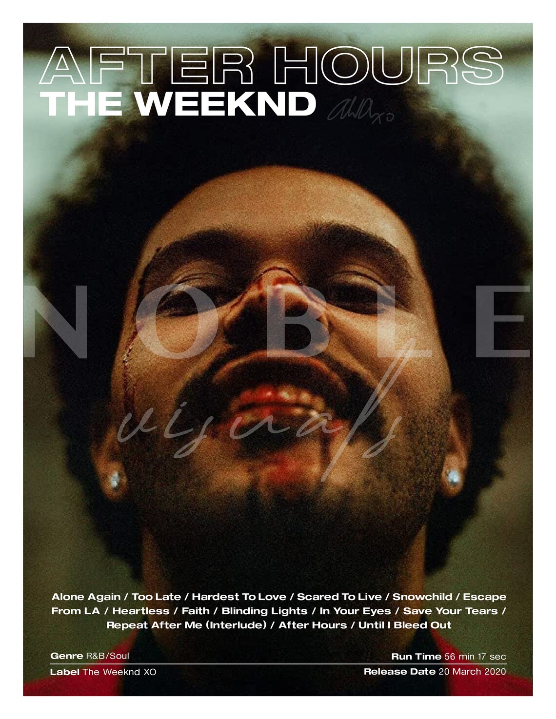 The WEEKND Poster Art AFTER HOURS Music Wall Decor Dorm Etsy