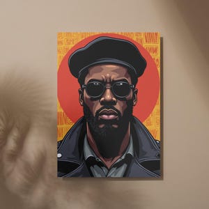 Black Empowerment Poster - Vintage 60s/70s Black Panther Style Printable Wall Art | Black Man Revolutionary Art