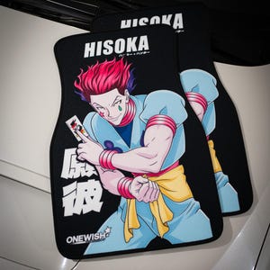 Anime Car Mats: Universal Fit Floor Mats, Pair Front Two, High Quality, Super Soft, Non-Slip Rubber Backing, Jdm Car Accessories Hisoka