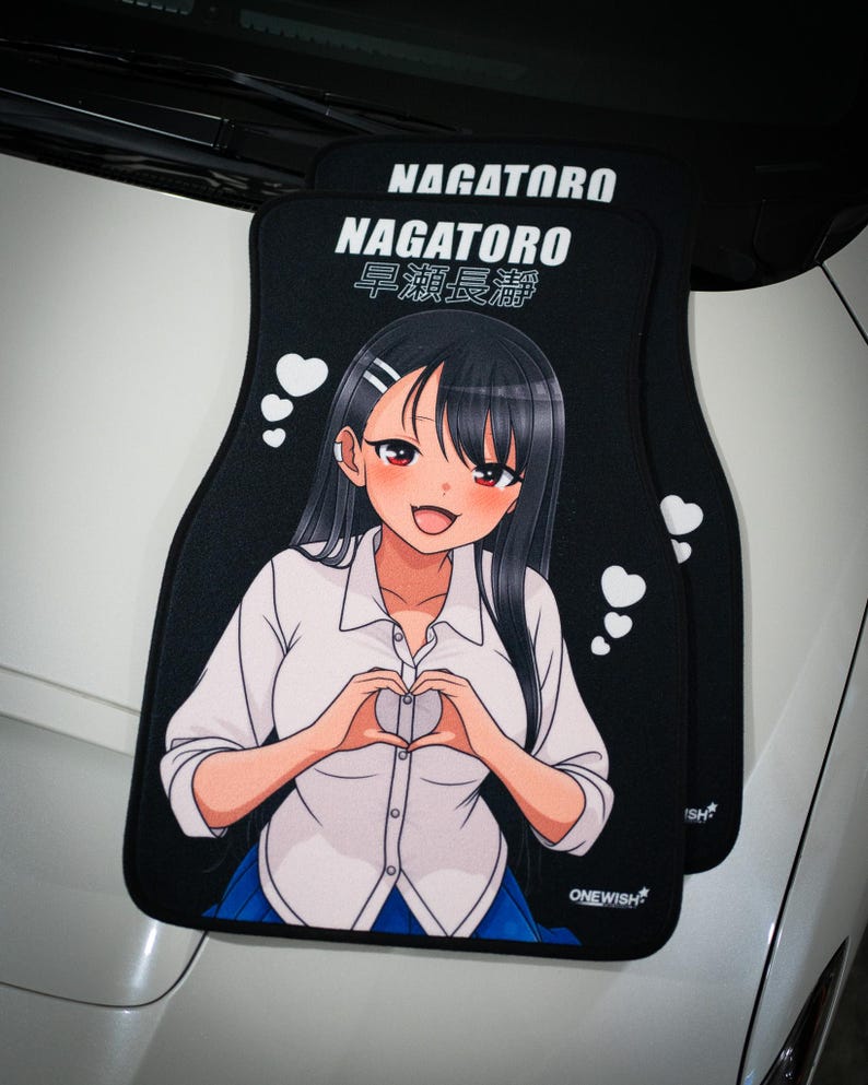 Anime Car Mats: Universal Fit Floor Mats, Pair Front Two, High Quality, Super Soft, Non-Slip Rubber Backing, Jdm Car Accessories Nagatoro