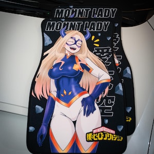 Anime Car Mats: Universal Fit Floor Mats, Pair Front Two, High Quality, Super Soft, Non-Slip Rubber Backing, Jdm Car Accessories Mt-Lady