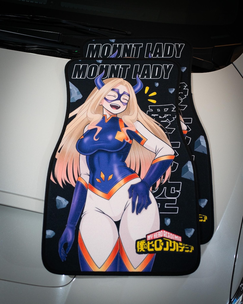 Anime Car Mats: Universal Fit Floor Mats, Pair Front Two, High Quality, Super Soft, Non-Slip Rubber Backing, Jdm Car Accessories Mt-Lady