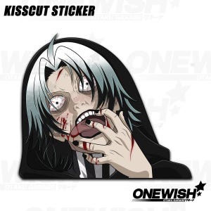 Ghoul Horror Goth Anime Peeker Sticker - Car Accessories - Vinyl Decal