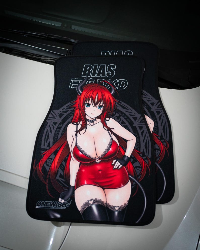 Anime Car Mats: Universal Fit Floor Mats, Pair Front Two, High Quality, Super Soft, Non-Slip Rubber Backing, Jdm Car Accessories Rias