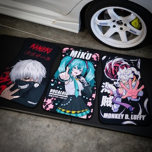Anime Car Mats: Universal Fit Floor Mats, Pair Front Two, High Quality, Super Soft, Non-Slip Rubber Backing, Jdm Car Accessories