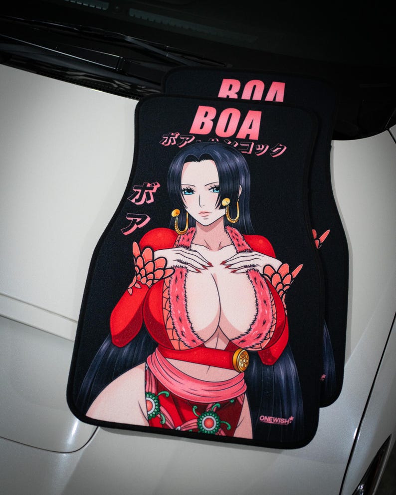 Anime Car Mats: Universal Fit Floor Mats, Pair Front Two, High Quality, Super Soft, Non-Slip Rubber Backing, Jdm Car Accessories Boa