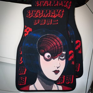 Anime Car Mats: Universal Fit Floor Mats, Pair Front Two, High Quality, Super Soft, Non-Slip Rubber Backing, Jdm Car Accessories Uzumaki