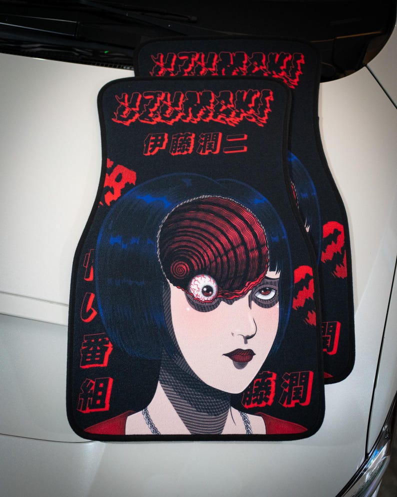 Anime Car Mats: Universal Fit Floor Mats, Pair Front Two, High Quality, Super Soft, Non-Slip Rubber Backing, Jdm Car Accessories Uzumaki