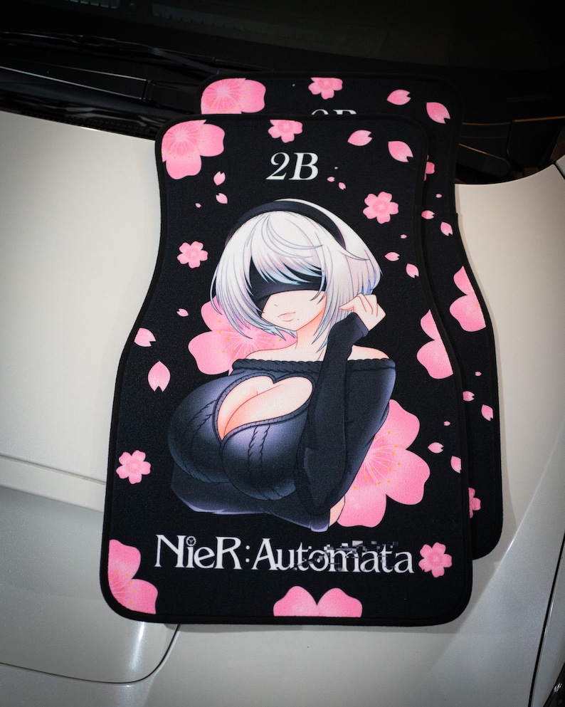Anime Car Mats: Universal Fit Floor Mats, Pair Front Two, High Quality, Super Soft, Non-Slip Rubber Backing, Jdm Car Accessories 2B