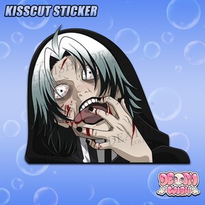 Ghoul Horror Goth Anime Peeker Sticker - Car Accessories - Vinyl Decal