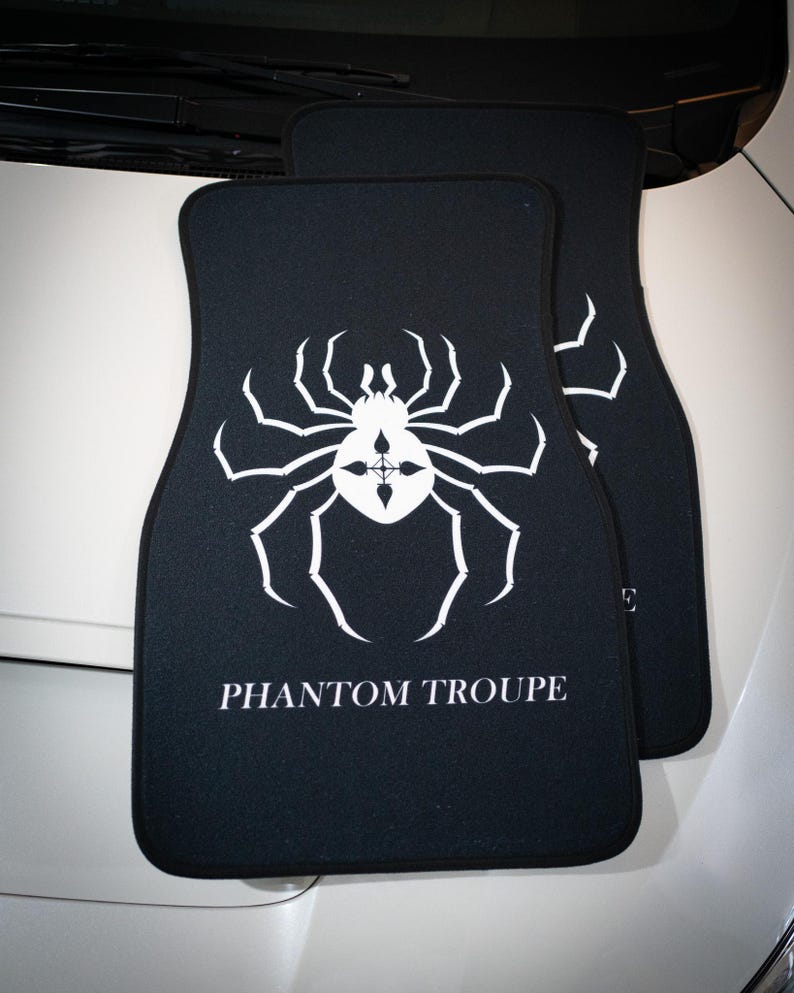Anime Car Mats: Universal Fit Floor Mats, Pair Front Two, High Quality, Super Soft, Non-Slip Rubber Backing, Jdm Car Accessories Phantom Troupe
