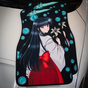 Anime Car Mats: Universal Fit Floor Mats, Pair Front Two, High Quality, Super Soft, Non-Slip Rubber Backing, Jdm Car Accessories Kikyo