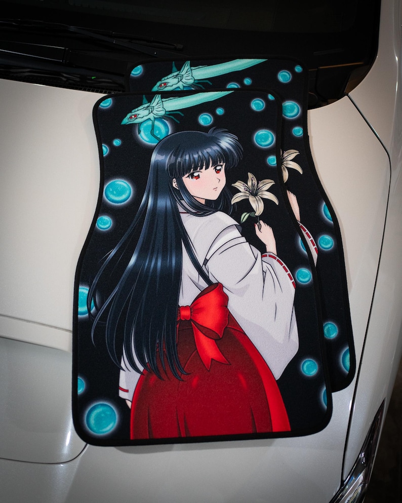 Anime Car Mats: Universal Fit Floor Mats, Pair Front Two, High Quality, Super Soft, Non-Slip Rubber Backing, Jdm Car Accessories Kikyo