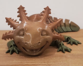 Schattig gelede Axolotl - 3D-geprint gelede desktop huisdier - Fidget speelgoed, zintuiglijk speelgoed, ADHD Fidget