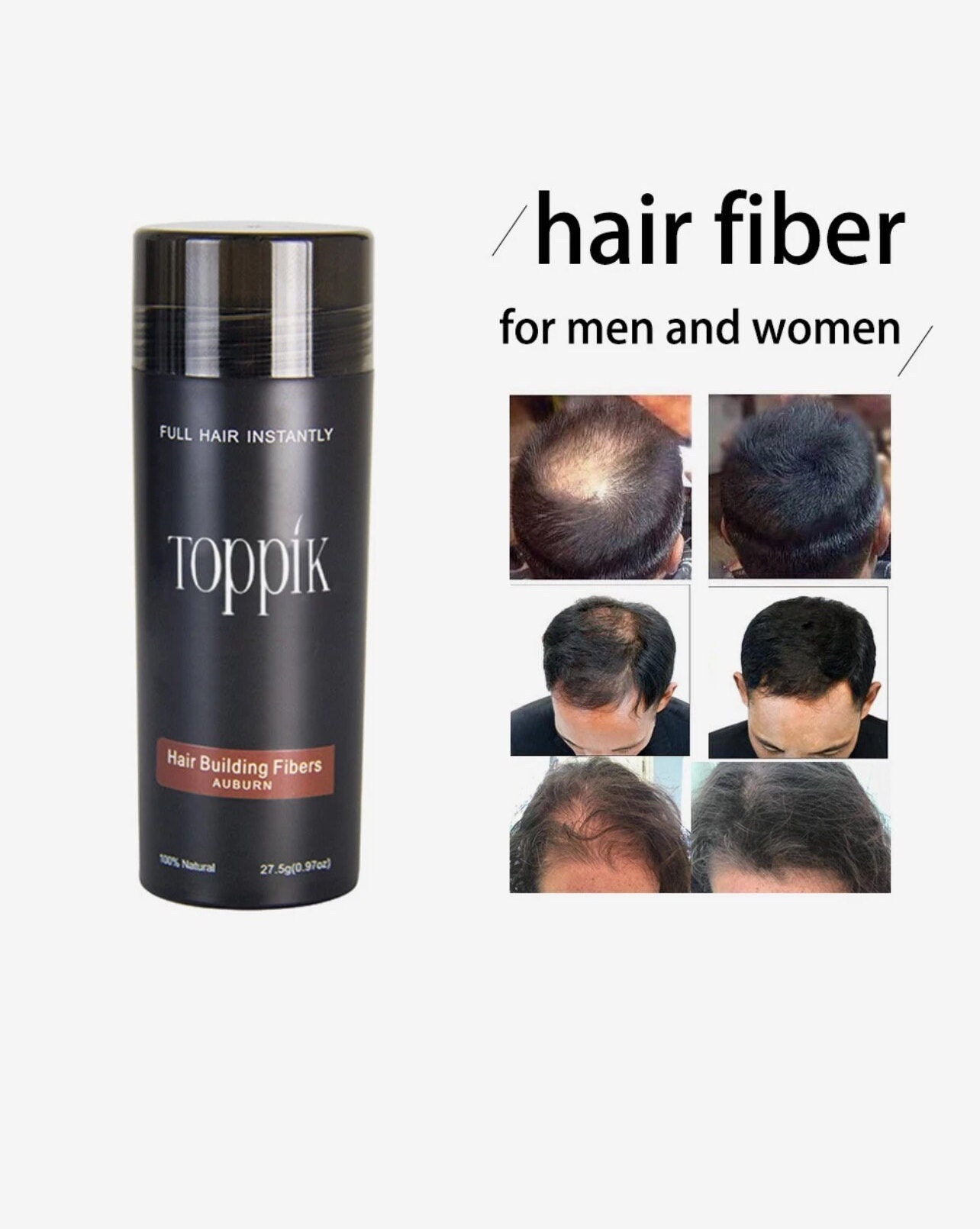Toppik Hair Building Fibers  Black Dark Brown Medium - Etsy