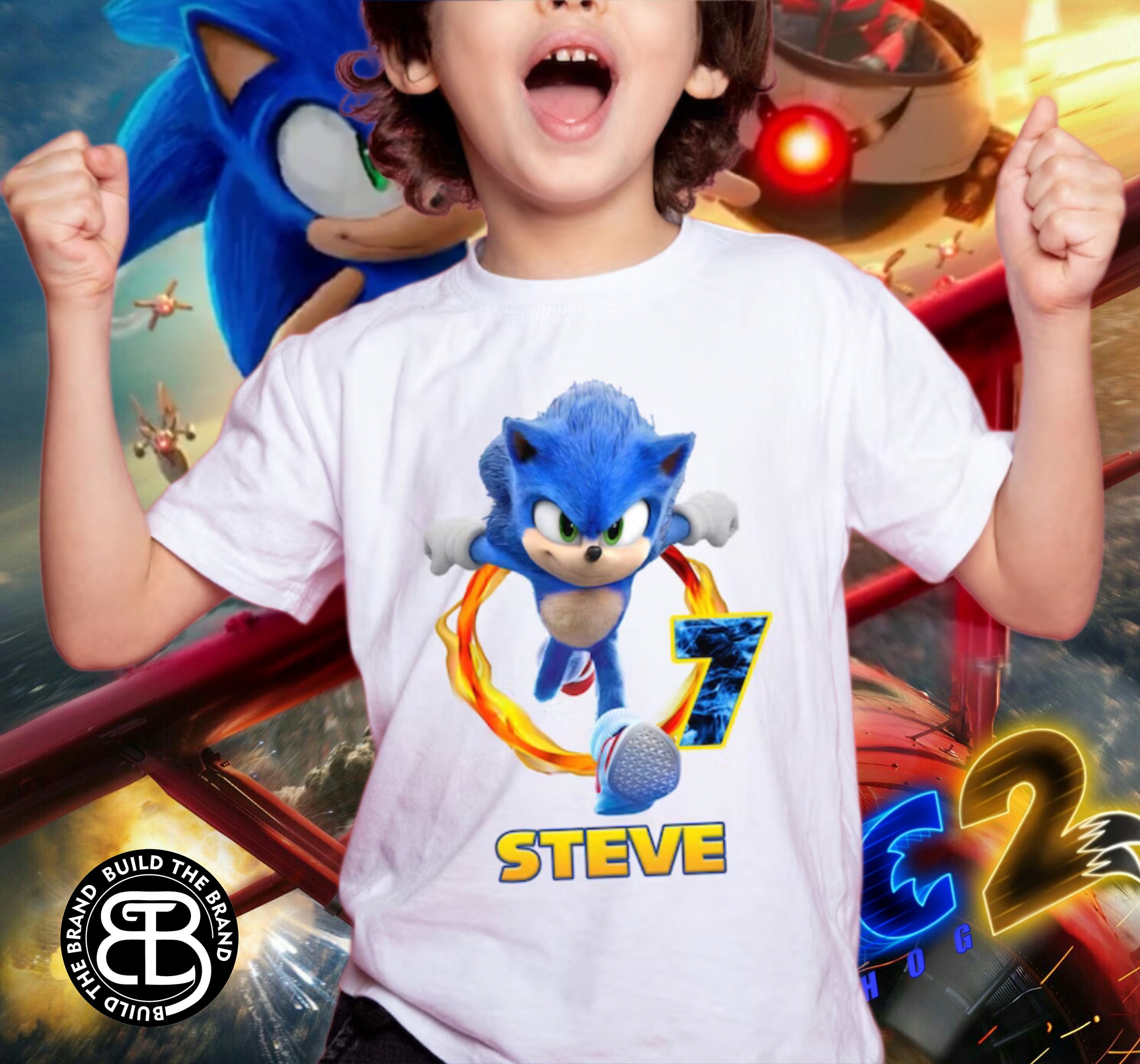 Camisa de cumplea os de Sonic The Hedgehog personalizada