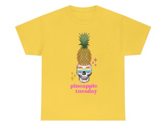 Pineapple Tuesday Hello Yellow (Unisex Heavy Cotton Tee)