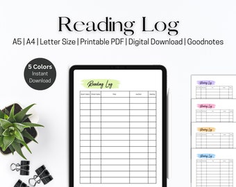 Printable Reading Log, Goodnotes Reading Planner, Digital Reading Tracker, Book Tracker, Books I've Read, Book Log, Instant Download