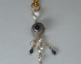 Seashell mermaid bag charm key chain