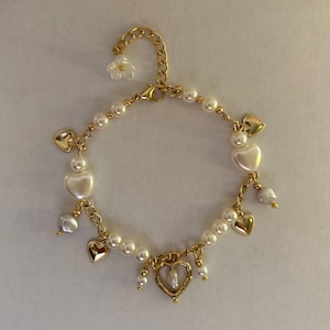 Pulseira Coquette Dourada Pérolas - leia a descrição!!